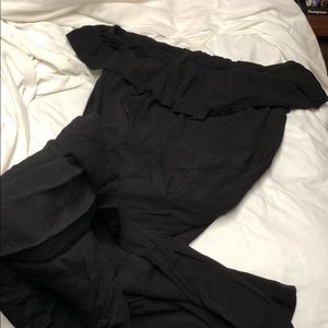 Off the shoulder black jumpsuit